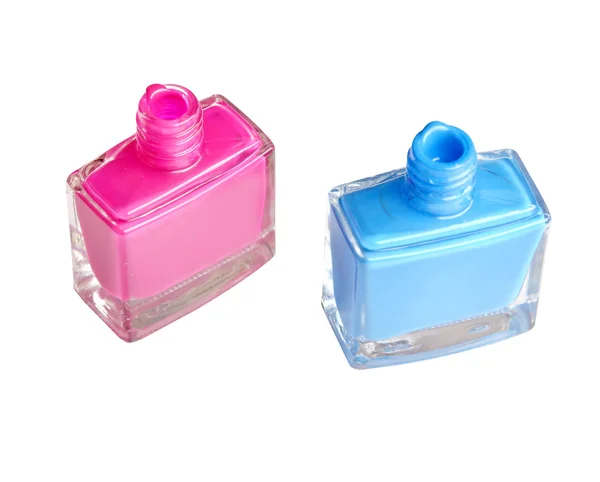 Nail polish bottles isolate with clipping path — Stock Photo, Image