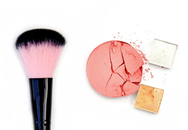 Colorful make up palette with brush — Stock Photo, Image