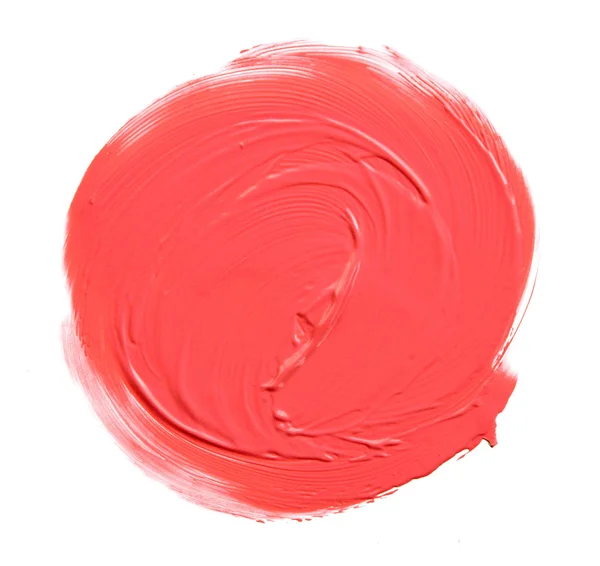 Roter Lippenstift Kreisform isoliert auf weißem Hintergrund — Stockfoto