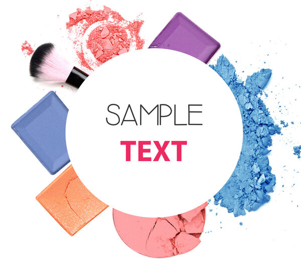 Various cosmetics isolated over white