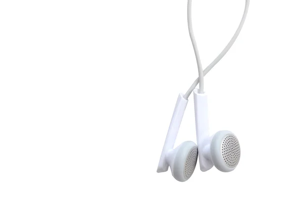 Concept of digital music white Headphones (clipping path) — Stock Photo, Image