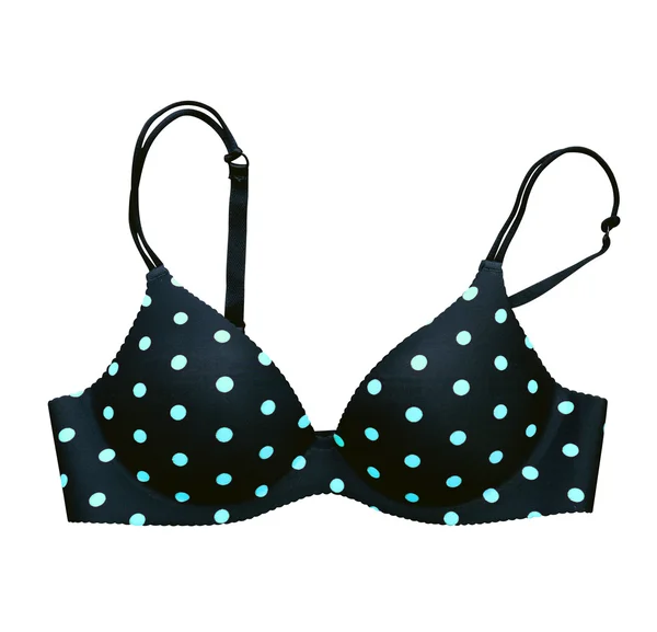 Polka Dot Bra, isolar no branco (caminho de recorte ) — Fotografia de Stock