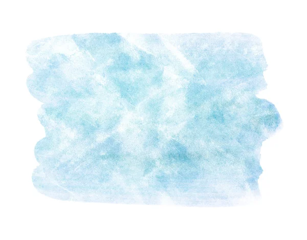 Stroke blå färg pensel färg vatten akvarell isolerad på vit bakgrund — Stockfoto