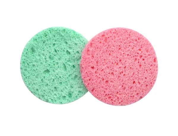 Cosmetic sponge for cleaning face isolate (clipping path) — Stock Photo, Image
