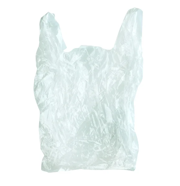 Used plastic bag isolate on white (clipping path) — Stock Photo, Image