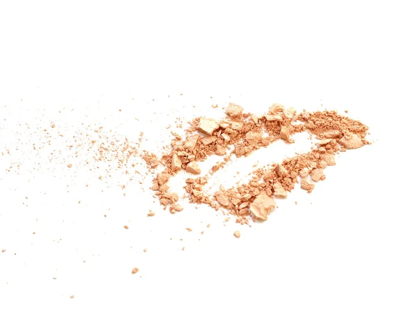 Face powder, crushed powder on white background. — Stock Photo, Image