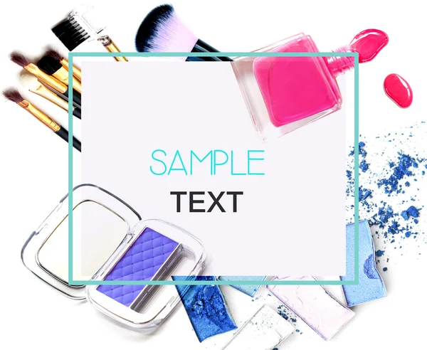 Various cosmetics isolated over white — Stock Photo, Image