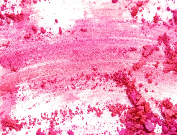Rosa Lidschatten auf weißem Hintergrund in Nahaufnahme zerkleinert — Stockfoto