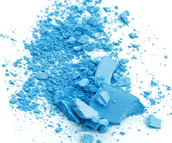 Blue dust eyeshadow on white background — Stock Photo, Image