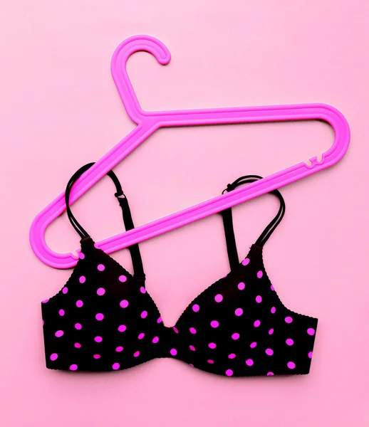 Summer concept, bra on coat hanger — Stock Photo, Image