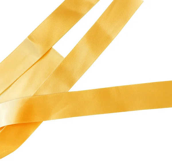 Gold ribbon on white background. — Stock Photo, Image