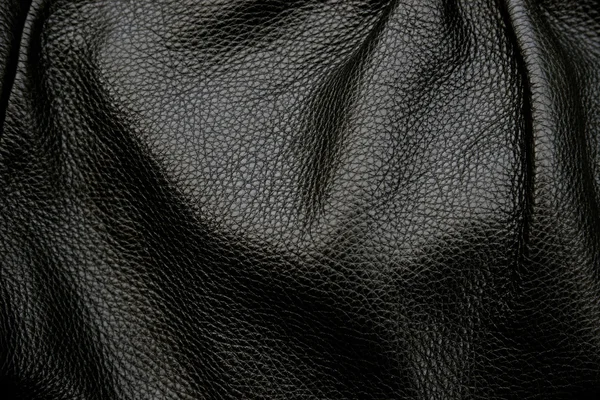 Black leather texture background — Stock Photo, Image