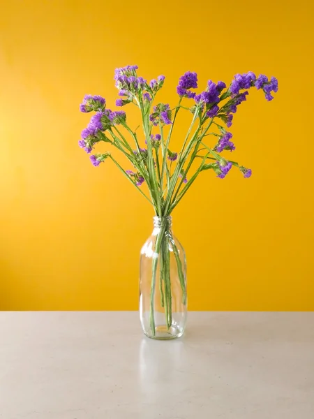 Flor violeta en vaso de vidrio —  Fotos de Stock