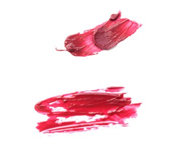 Beyaz üzerine ruj smear.