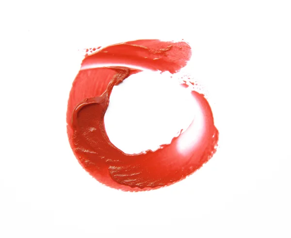 Kreis roter Lippenstift Abstrich Textur — Stockfoto