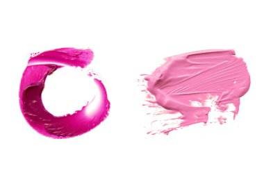 güzel kozmetik örnek ruj ve krem beyaz bir arka plan üzerinde