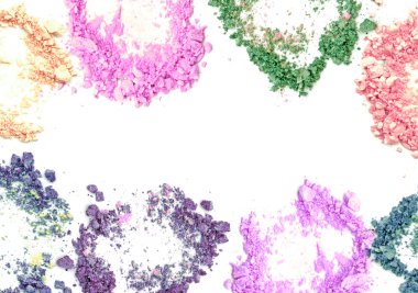 Kalıcı makyaj renk çerçeve beyaz arka plan üzerinde