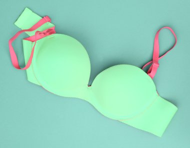 Yaz kavramı, mavi zemin üzerine mavi sütyen. (Pop sanat tarzı)