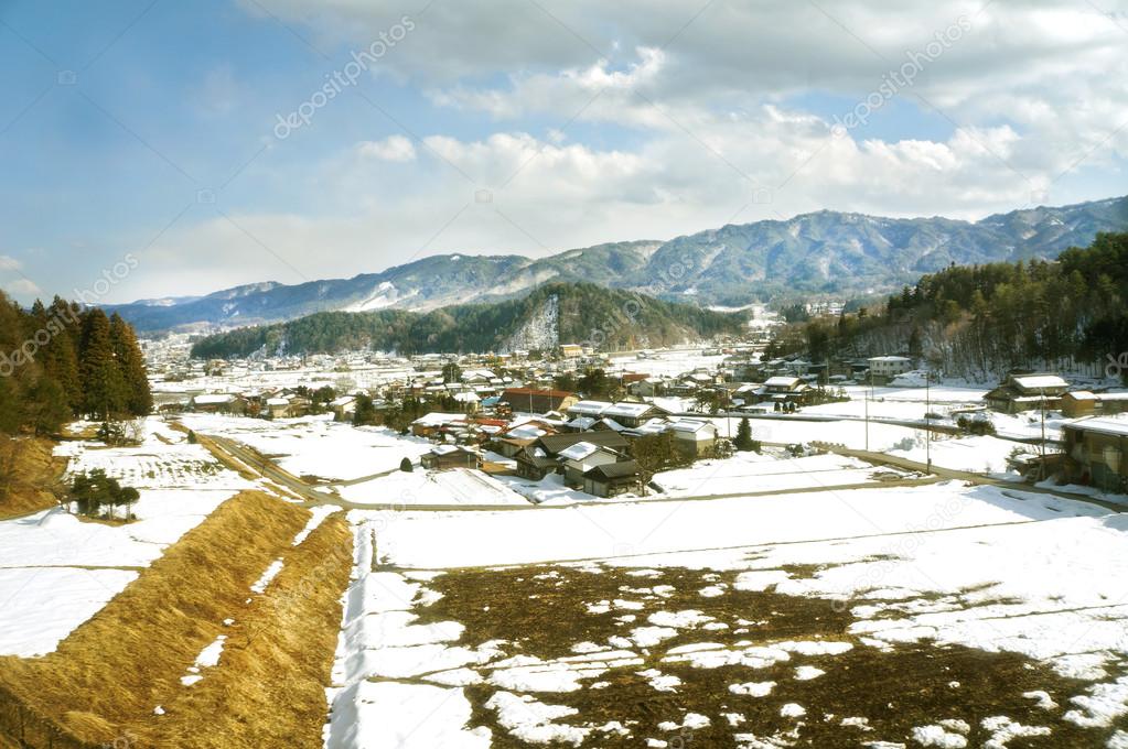 Beautiful winter landscape in Japan