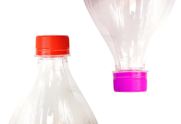 Rot und Rosa Flasche Deckel isoliert auf weißem Hintergrund — Stockfoto