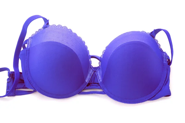 Blue bra with straps isolated on a white background — Stock Photo, Image
