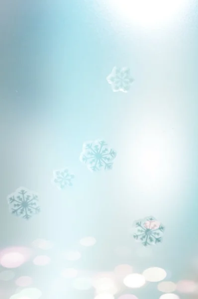 冬休み雪背景、青のボケ味. — ストック写真