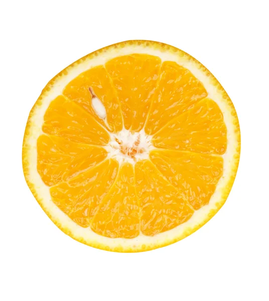 Slice of fresh orange with seed isolated on white background Stock Picture