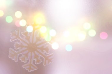 Kış tatili kar arka plan, pembe Bokeh.