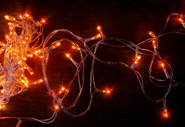 Weihnachtsdekoration Lichtergirlanden. — Stockfoto