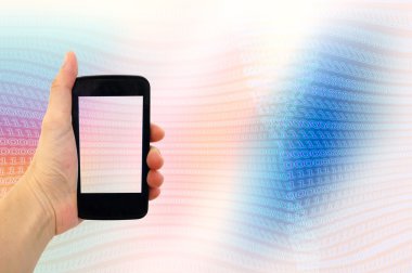 Akıllı telefon elinde arka plan kodlama ile