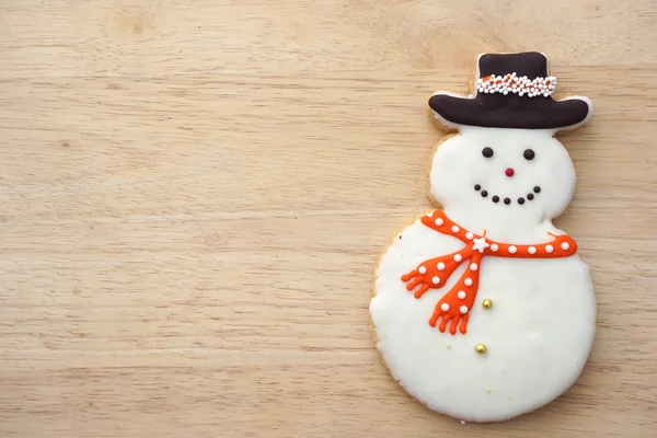 Sněhulák Cookie na pozadí — Stock fotografie