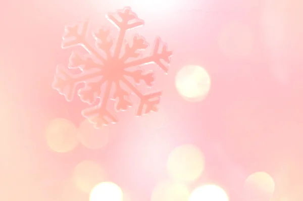 Winter Holiday Snow flake Background, Pink Bokeh. — Stock Photo, Image