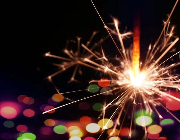 Colorful christmas sparkler — Stock Photo, Image