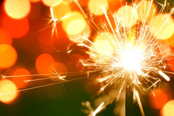 Colorful sparkler, New Year celebration — Stock Photo, Image