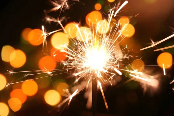 Colorful sparkler, New Year celebration — Stock Photo, Image