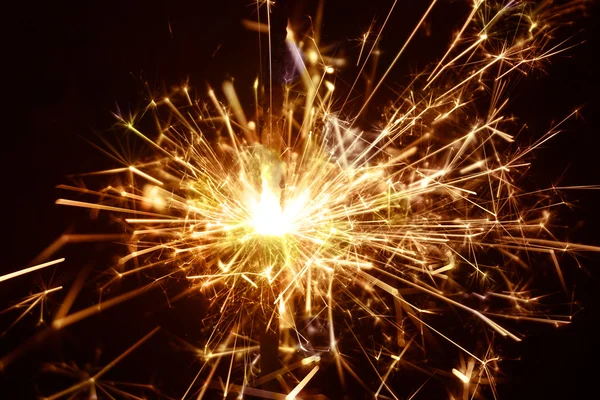 Colorful sparkler, New Year celebration — Stock Photo, Image