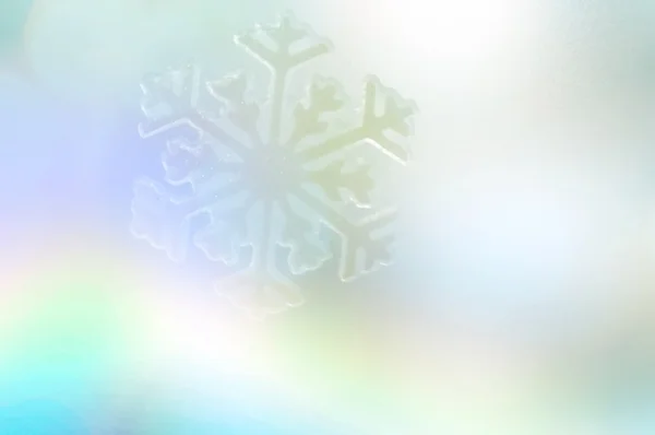 Snowflake big close up. Bokeh a background. Toning is blue — Stock Photo, Image