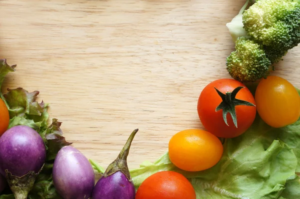 Quadro de verduras e frutos — Fotografia de Stock