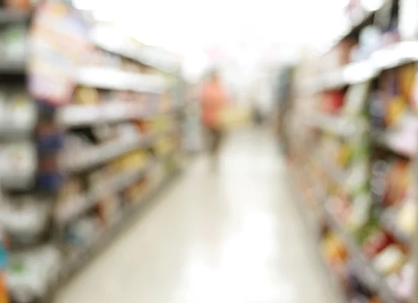 Supermarkt verschwimmen Hintergrund mit Bokeh — Stockfoto