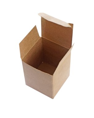 Karton kutu izole (kırpma yolu ile beyaz arka plan üzerinde)