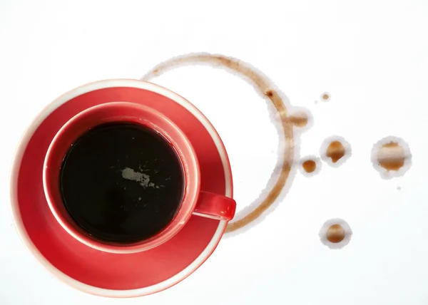 Cup of coffee shot from above — Stock Photo, Image