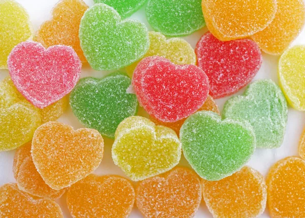 Sweet jelly hearts background — Stock Photo, Image