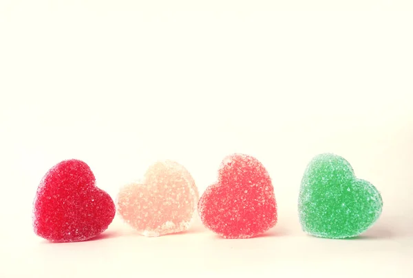 Heart candies coated with sugar (retro color) — Stock Photo, Image