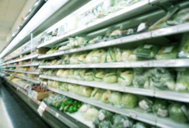 Blur refrigerator for vegetable in supermarket