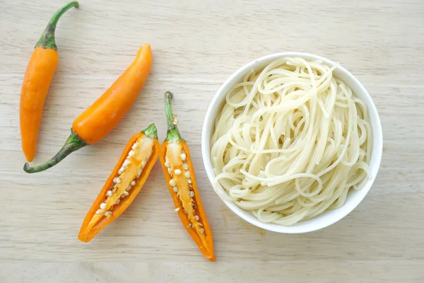 Spaghetti med chili — Stockfoto