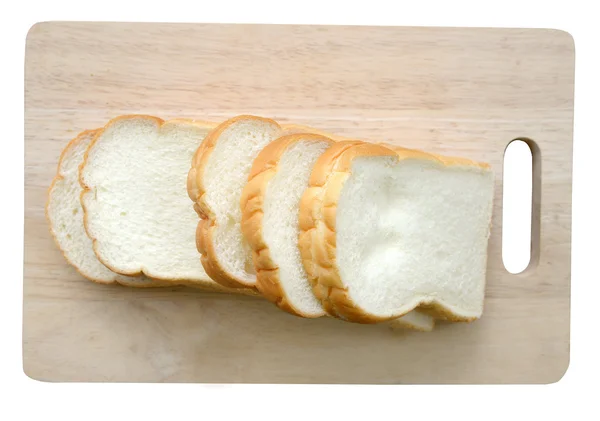 Skivat bröd isolerad på vit bakgrund (urklippsbana) — Stockfoto