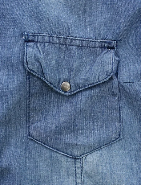 Jeans shirt pocket close up — Stock Photo, Image