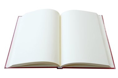 Boş açık kitap izole beyaz (kırpma yolu üzerinde)