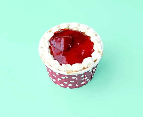 Fresa cupcake vista superior —  Fotos de Stock