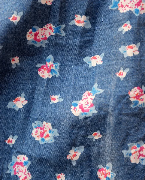 Vintage motif de fleurs de fond de jeans — Photo